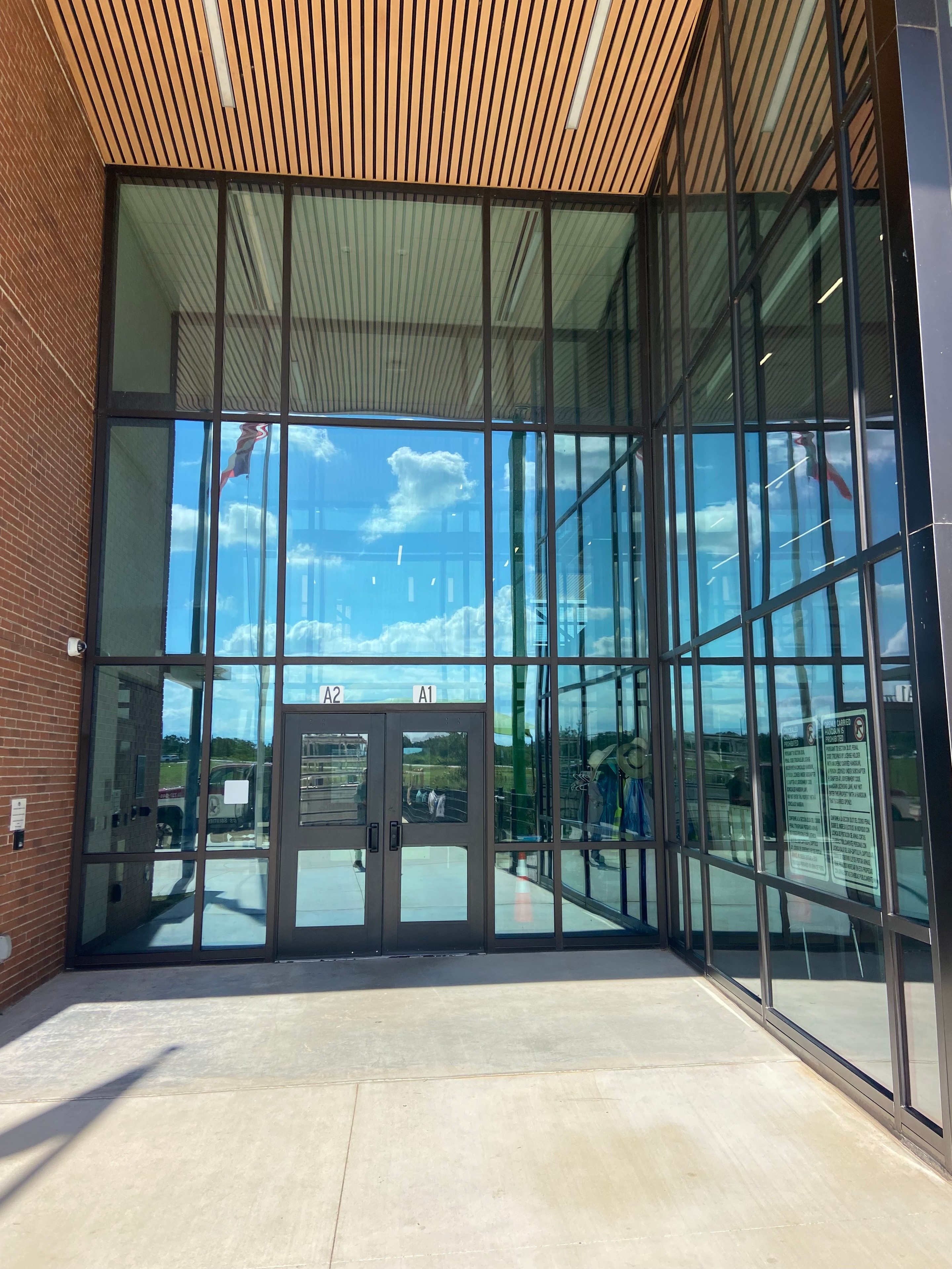Commercial storefront glass installation