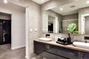 Modern bathroom mirror installation